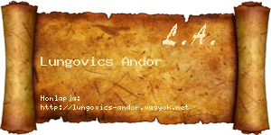 Lungovics Andor névjegykártya